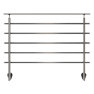 Wandmontage-Geländer 1,5 m aus dunkelgrauem Aluminium-Beschreibung lesen