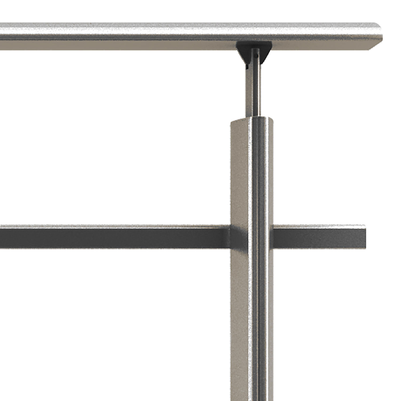 Wandmontage-Geländer 1,5 m aus dunkelgrauem Aluminium-Beschreibung lesen