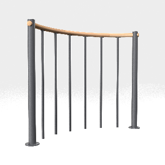 Brüstungsgeländer mit vertikalen Stäben und Holz-Handlauf 120 cm-Beschreibung lesen