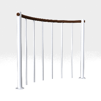 Brüstungsgeländer mit vertikalen Stäben und Holz-Handlauf 120 cm-Beschreibung lesen