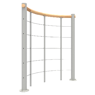 Brüstungsgeländer mit Untergurten und Holz-Handlauf 120 cm-Beschreibung lesen