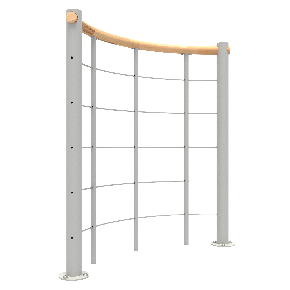 Brüstungsgeländer mit Untergurten und Holz-Handlauf 120 cm-Beschreibung lesen