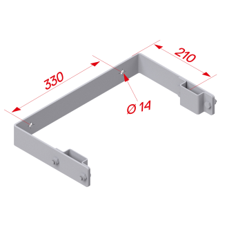 Wandhalterung in U-Form aus verzinktem Stahl 330 mm-Beschreibung lesen