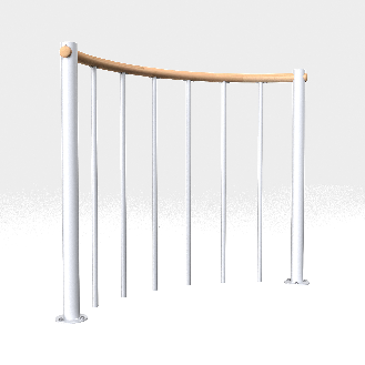 Brüstungsgeländer mit vertikalen Stäben und Holz-Handlauf 140 cm-Beschreibung lesen