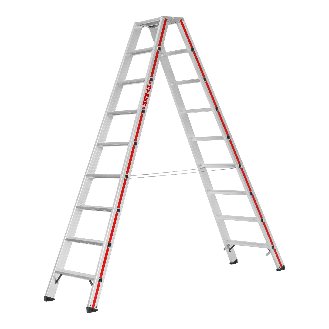 Stufenstehleiter mit Alu-Druckguss Gelenk 2x12 Stufen-Beschreibung lesen