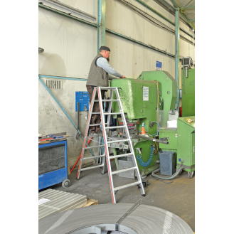 Stufenstehleiter mit Alu-Druckguss Gelenk 2x12 Stufen-Beschreibung lesen