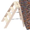 Klappbarer Holzstufentritt mit 2 Stufen