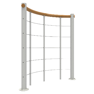 Brüstungsgeländer mit Untergurten und Holz-Handlauf 140 cm-Beschreibung lesen