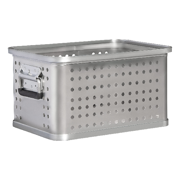 Transportkisten aus Aluminium gelocht 400x300x220mm-Beschreibung lesen
