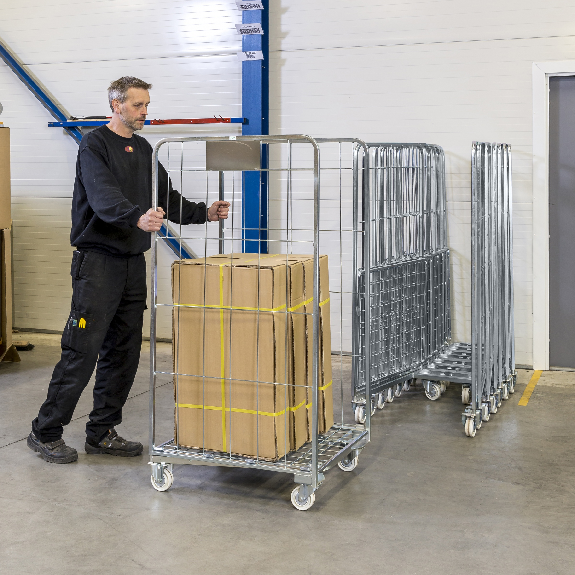 Rollcontainer verzinkt stapelbar 800x700x1570mm-Beschreibung lesen