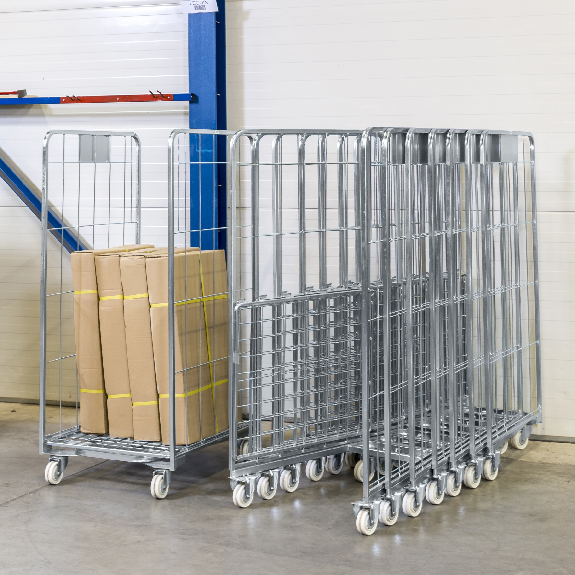 Rollcontainer verzinkt stapelbar 800x700x1570mm-Beschreibung lesen