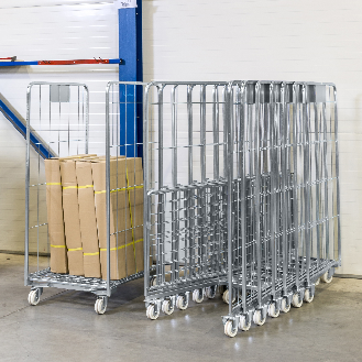 Rollcontainer verzinkt stapelbar 800x700x1570mm-Beschreibung lesen