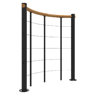 Brüstungsgeländer mit Untergurten und Holz-Handlauf Eiche Schwarz 140 cm-Beschreibung lesen