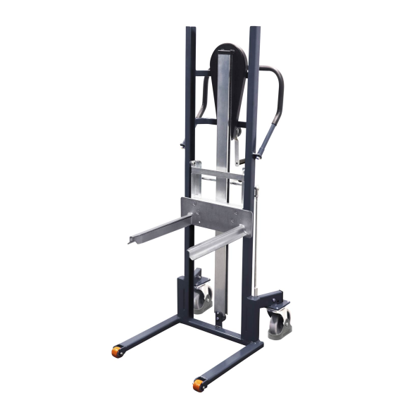 Materialheber mit Gabelzinken, Tragkraft 250 kg, thermoplastische Bereifung-Beschreibung lesen