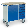 Montagewagen mit 6 Schubladen und Stahlschrank