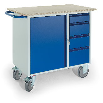 Montagewagen mit 4 Schubladen und Stahlschrank-Beschreibung lesen