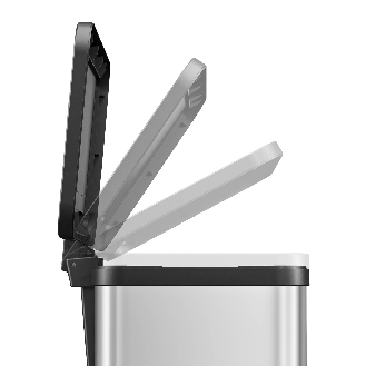 Séparateur de déchets à pédale en acier inoxydable-Lire la description