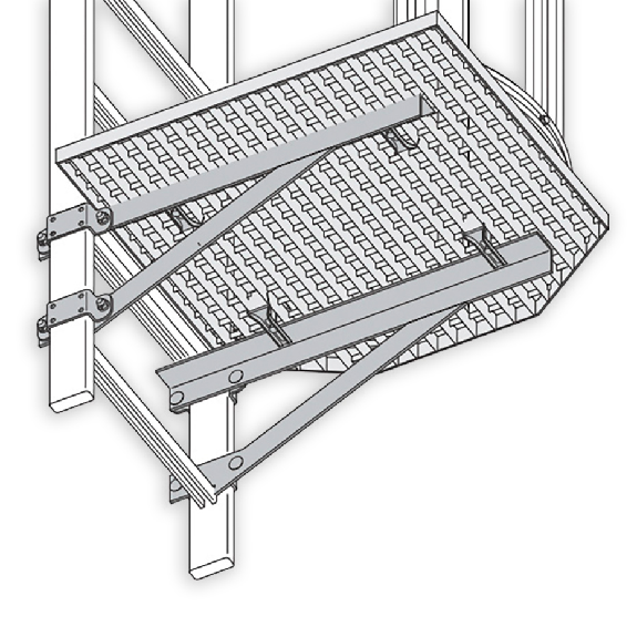 Umstiegs-Einheit für Steigleitern aus Aluminium 72x25mm-Beschreibung lesen