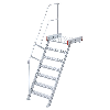Podesttreppe 60° aus Aluminium mit geriffelten Stufen