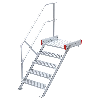 Podesttreppe 45° aus Aluminium mit geriffelten Stufen