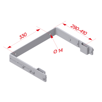 Wandhalterung verstellbar aus verzinktem Stahl 290-410 mm-Beschreibung lesen