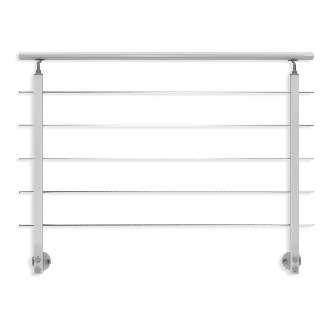 Wandmontage-Geländer 1,5 m Aluminium matt-Beschreibung lesen
