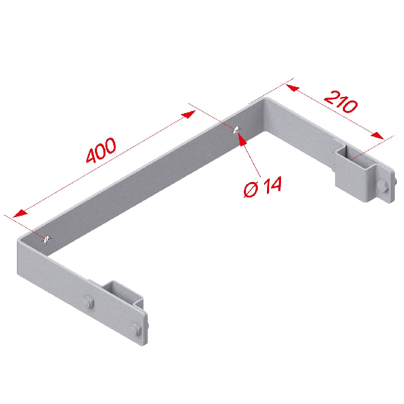 Wandhalterung verstellbar aus verzinktem Stahl 215-290 mm-Beschreibung lesen