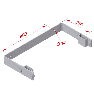 Wandhalterung verstellbar aus verzinktem Stahl 215-290 mm-Beschreibung lesen