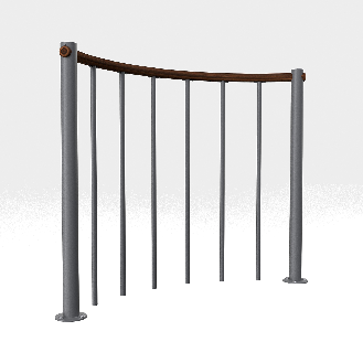 Brüstungsgeländer mit vertikalen Stäben und Holz-Handlauf 120 cm-Beschreibung lesen