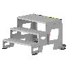 Grundmodul Industrietritt aus Aluminium 3 Stufen