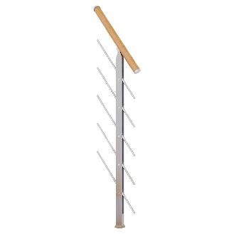 Geländerelement mit Holzhandlauf und Buche Unterkonstruktion in Perlgrau-Beschreibung lesen