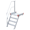 Podesttreppe 60° aus Aluminium mit geriffelten Stufen