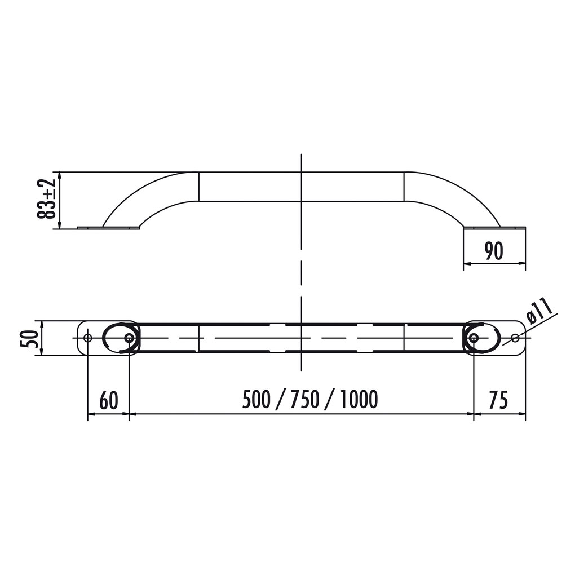 Haltegriff aus Edelstahl 750 mm-Beschreibung lesen