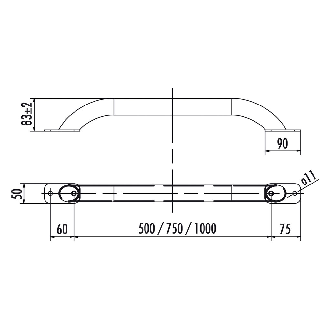 Haltegriff aus Edelstahl 750 mm-Beschreibung lesen