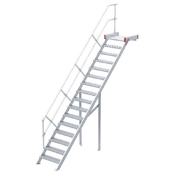 Aluminium-Podesttreppe 45° mit gerieften Stufen-Beschreibung lesen