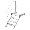 Podesttreppe 45° aus Aluminium mit geriffelten Stufen