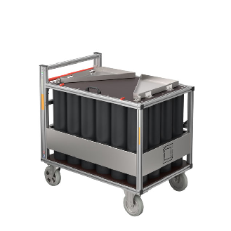 Transportsicherung für Atemluftflaschen im Rollcontainer-Beschreibung lesen