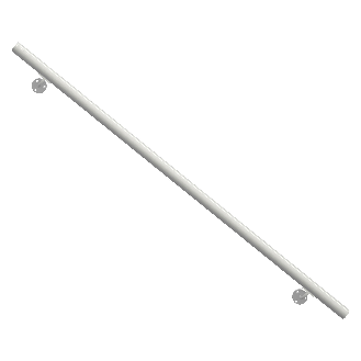 Wandhandlauf 1,5 m aus weißem Aluminium-Beschreibung lesen