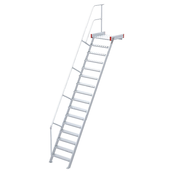Aluminium-Podesttreppe 60° mit 14 Stufen-Beschreibung lesen