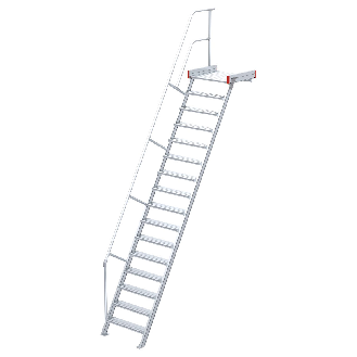 Aluminium-Podesttreppe 60° mit 14 Stufen-Beschreibung lesen