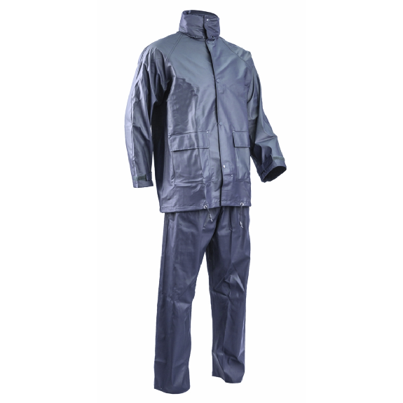 Coverguard - Ensemble de pluie bleu marine en PU et PVC-Lire la description