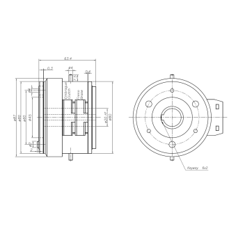 Embrayage-frein électromagnétique Ø20H7-Lire la description