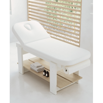 Table de massage fixe avec finition blanc mat-Lire la description