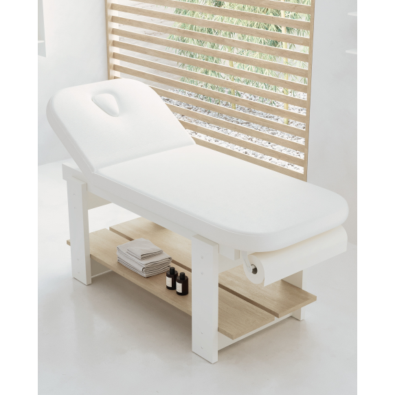 Table de massage fixe avec finition blanc mat-Lire la description