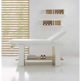 Table de massage fixe avec finition blanc mat-Lire la description