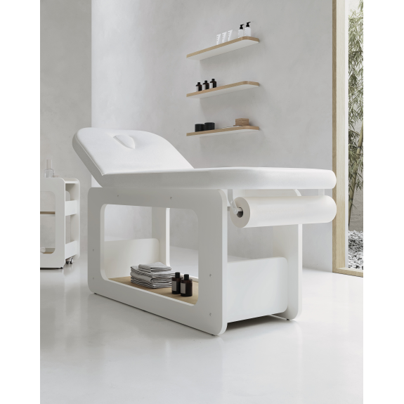 Table de massage fixe avec finition blanc mat-Lire la description