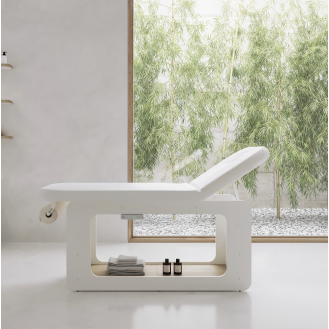 Table de massage fixe avec finition blanc mat-Lire la description