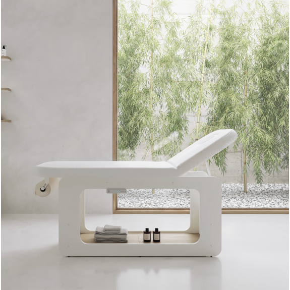 Table de massage fixe avec finition blanc mat-Lire la description