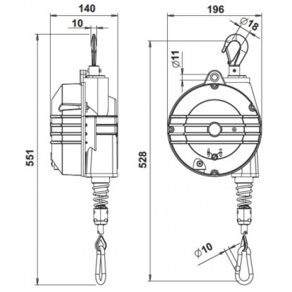 Équilibreur de charge 22-25 kg avec course de 2000 mm-Lire la description