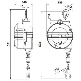 Équilibreur de charge 22-25 kg avec course de 2000 mm-Lire la description